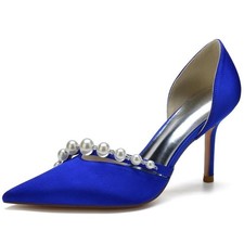 Women's Stiletto High Heel Pointed Toe Sandals Pearl Wedding Bridal Party Shoes