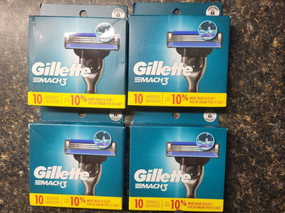 Gillette Mach3 Razor Blades Refills ~ 4 Packs of 10 = 40 Ct