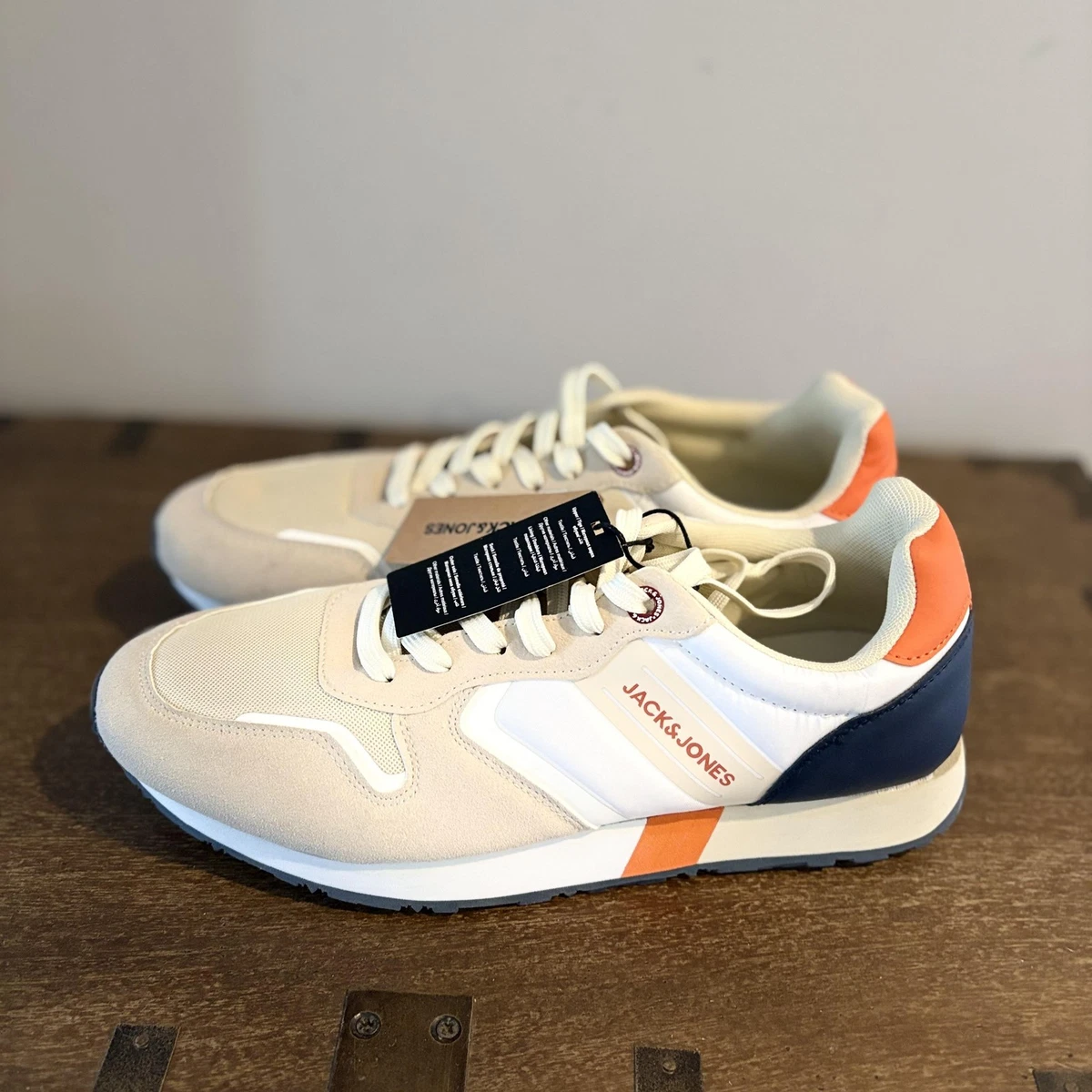 Jack & Jones Bolton Sneaker Uomo In Poliuretano Bianco – Scarpe Ginnastica Con Lacci – Numero 41