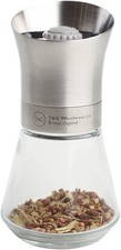 T&G CrushGrind Spice Mill with Stainless Steel Top & Glass Base, 12.5 cm, Whole