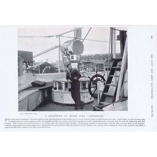 Searchlight or Holophote on Board HMS Imperieuse Antique Print 1896