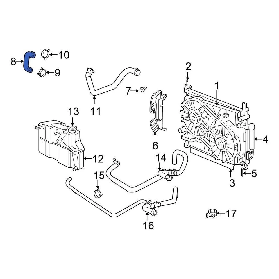 For Chrysler 300 2005-2009 Chrysler 55038135AA Upper Radiator Coolant Hose - Image 4 of 4