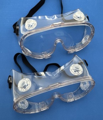 2 Advantage Series Safety Goggles, Clear, Anti-Fog, Indirect Vents, Adj. Strap