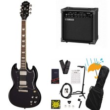 Epiphone SG Standard Chitarra Elettrica Ebano con Pacchetto Amplificatore Yamaha GA15II