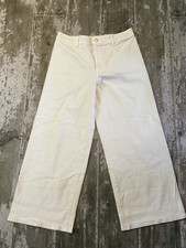 NWT Universal Thread Off-white Beige High-Rise Wide-Leg Ankle Denim Jeans 14 Reg