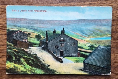 Bills o Jacks Inn in der Nähe von Greenfield Vintage Postkarte - Doverstone Reservoir