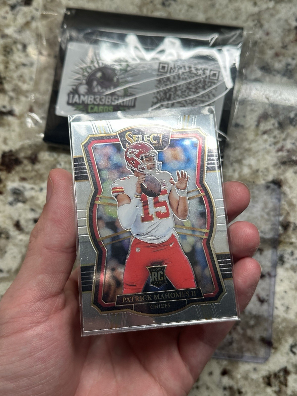 Patrick Mahomes Select Rookie Card 2017 #103 Near Mint Condition KC Chiefs