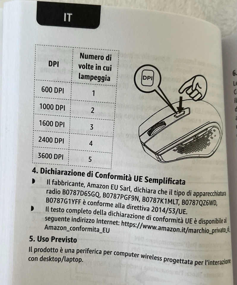 Amazon Basics Ergonomics Wireless Mouse Instruction Manual - Image 3 of 3