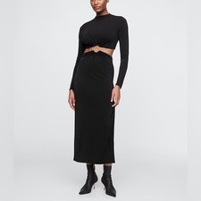 NWT Cult Gaia x Gap Black Long Sleeve Cut-Out Dress Sz XS