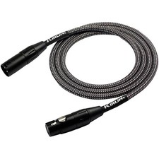 KIRLIN XLR Male To XLR Female Microphone Cable - Carbon Gray Woven Jacket 10 ft.