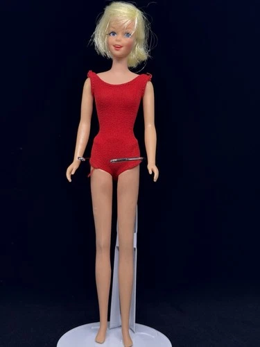 Vintage CASEY Twist N Turn TNT Barbie in Red Helenca Swimsuit 1966 Mattel Japan