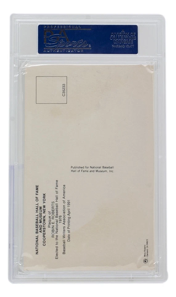 Robin Roberts Signed Slabbed Phillies Hall of Fame Plaque Postcard PSA/DNA - Image 2 of 4