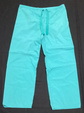 CornerStone Teal Blue Scrub Pants S Drawstring Mens Womens Medical Reversible