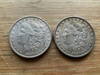 US Morgan Silver Dollars 2 coins circulated details Pre 1904 Lot TU18