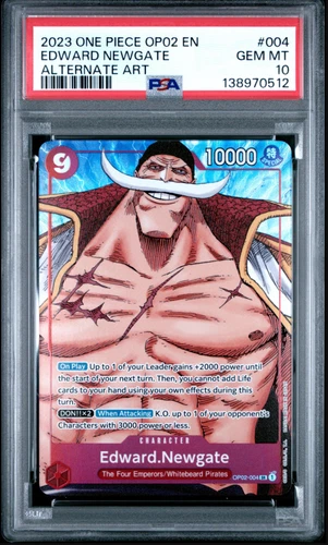 Edward.Newgate (001) (Alternate Art) OP02-004 Paramount War Foil PSA10