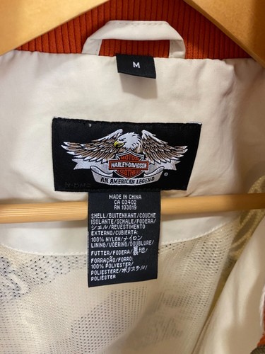 Harley-Davidson Damen orange Zierleiste Eagle Biker Flügel Rechtschreibjacke Größe M - Bild 5 von 5