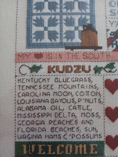 Handmade Southern cross stitch framed and matted wall hanging Neatly Stitched - Picture 4 of 11