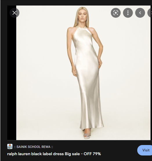 RALPH LAUREN Black Label Vintage Satin Silk Open Back Long Dress  