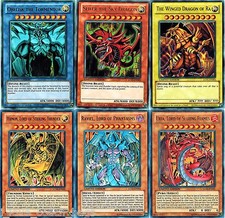 Egyptian God + Sacred Beasts Set - Obelisk + Slifer + Ra + Uria + Hamon + Raviel