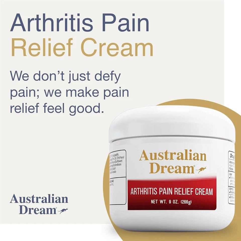 Crema para aliviar el dolor de artritis Australian Dream GRANDE tarro de 9 oz, dolores musculares o articulaciones Foto 3 de 4