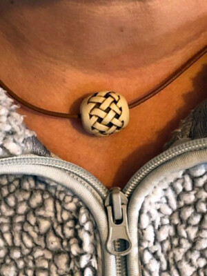 Naked and Afraid TV Show Marble Bead Black Leather choker Necklace