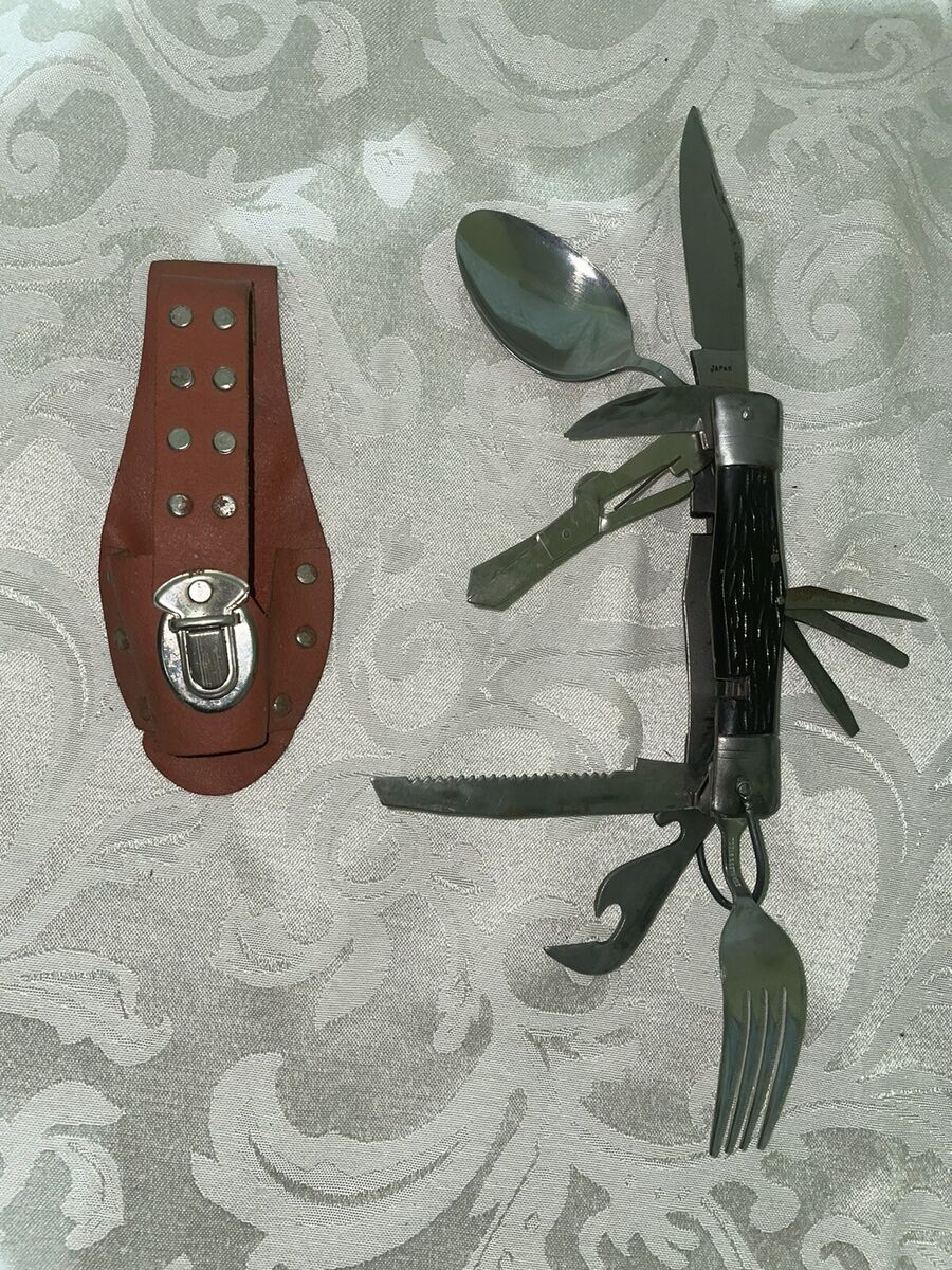 Vintage Valor Hobo Camping Knife Japan 11 Multi Tools Bone Vintage Valor Hobo Camping Knife Japan 11 Multi Tools Bone