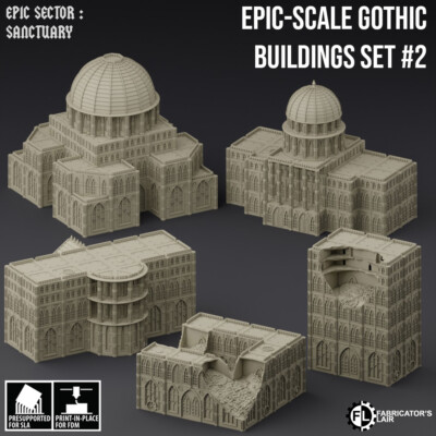 Grimdark Gothic Gebäude Set 2 - 6/8mm Sci-Fi Tabletop Wargaming Gelände