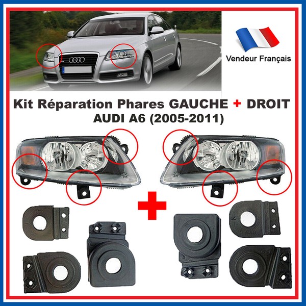 Satz Festsetzung Optik Scheinwerfer Links+Recht Nuckel Audi A6 05-11 4F09988122-image