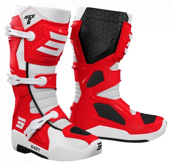 Cross Boots Shot Race White Red Husqvarna Ktm Sherco Swm