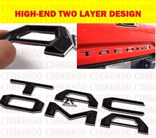 Tailgate Insert Letters fits 2016-2021 Toyota Tacoma Badge 3D Black Chrome