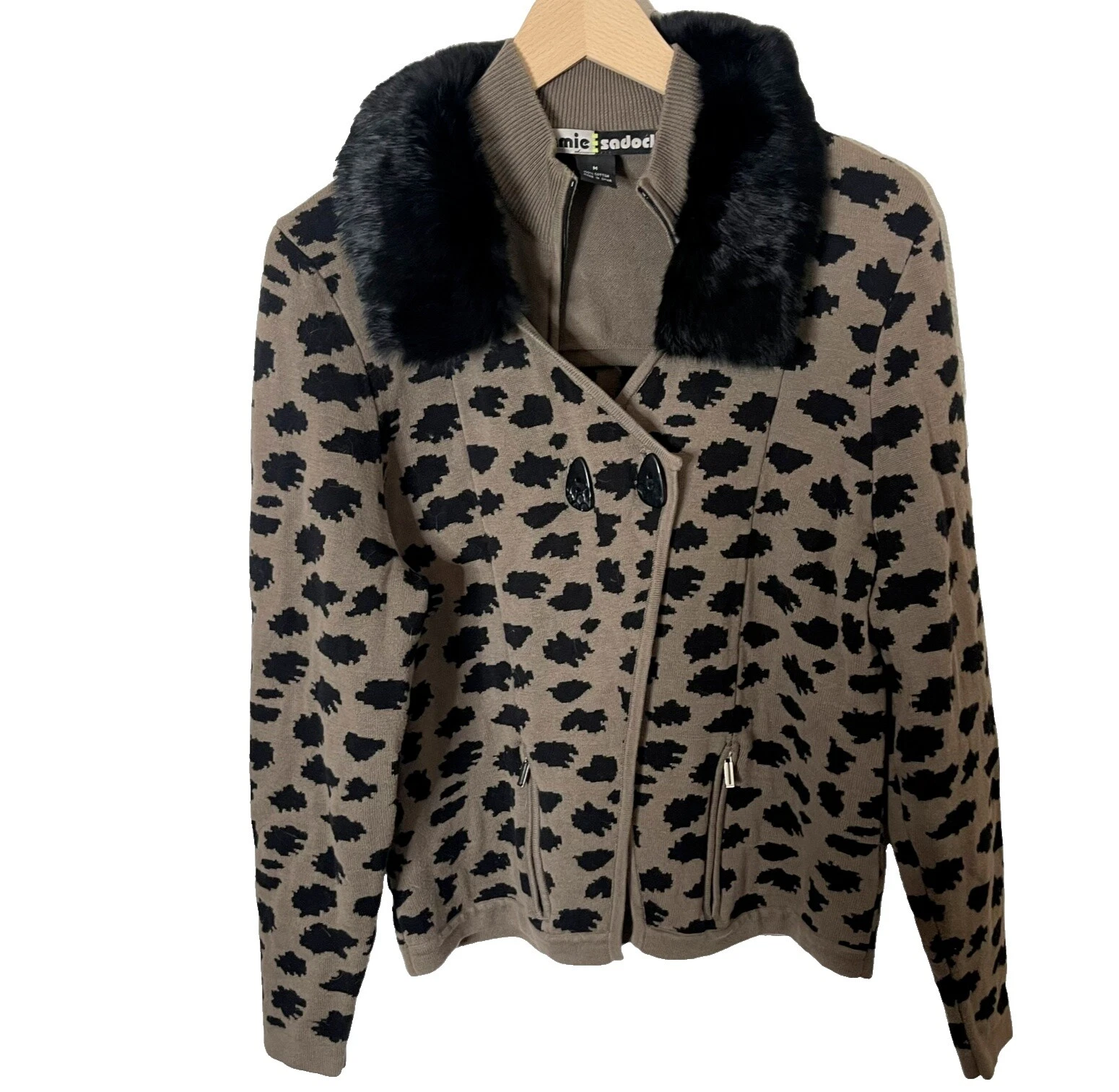 Suéteres Cárdigan Estampado Animal de Piel para Mujer