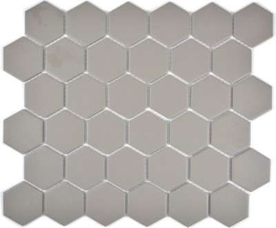 Mosaik Fliese Keramik Hexagon rutschfest Boden Bad grau 11B-0202-R10 | 1 Matte