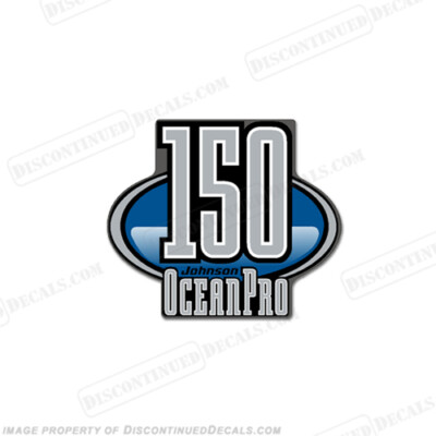 Fits Johnson Ocean Pro Single ''150'' Rear Decal - Blue