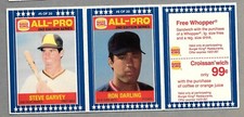 Q 1987 Burger King All Pro Panel Steve Garvey Ron Darling #5-6 EXC