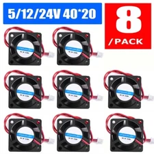 8Packs High Speed 5/12/24V 40X20mm DC 2 Pin Brushless Cooling Fan Exhaust IDE