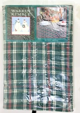 Warren Kimble Tablecloth Woven Plaid Snow Family Collection - 60" x 84" Cotton