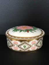 Vintage Oval Royal Crown Derby  Wild Rose  Trinket Box