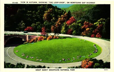 Vintage Postcard- The Loop-Over, Newfound Gap Highway, Great Smoky Mountain Nati