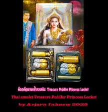Thai amulet Treasure Peddler Princess Locket Magic charm popular by Aj Inkaew