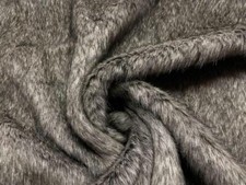 Super Luxury Faux Fur Fabric Material LONG PILE GREY WOLF