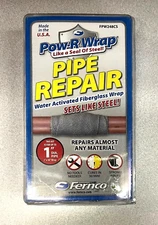 Fernco FPW248CS POW-R WRAP PIPE REPAIR Fiberglass Repair Kit, 2 X 48 In, Gray