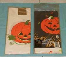 vintage Hallmark & Duni HALLOWEEN TABLECLOTH lot x2 new/sealed pumpkins jol