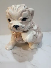 1930s-60s  Kay Finch Pink YORKSHIRE TERRIER PUPPY Ceramic Figurine MADE IN CALIF