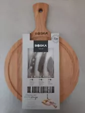 BOSKA Cheese Set Round Amigo Cutting Board & 3 Cheese Knives 358204