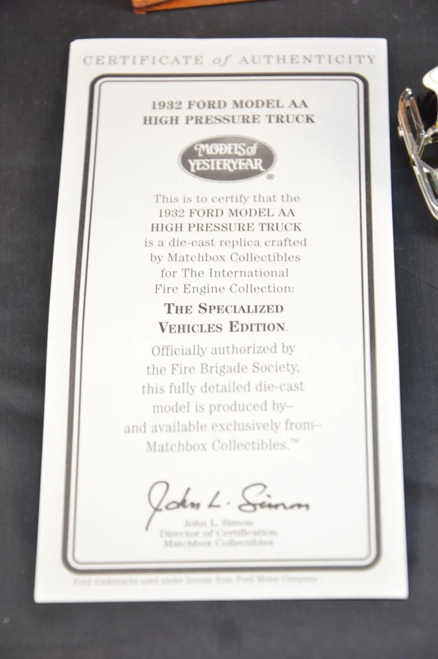 MATCHBOX FIRE ENGINE SERIES 1932 FORD MODEL AA HIGH PRESSURE TRUCK DIE CAST - Immagine 3 di 4