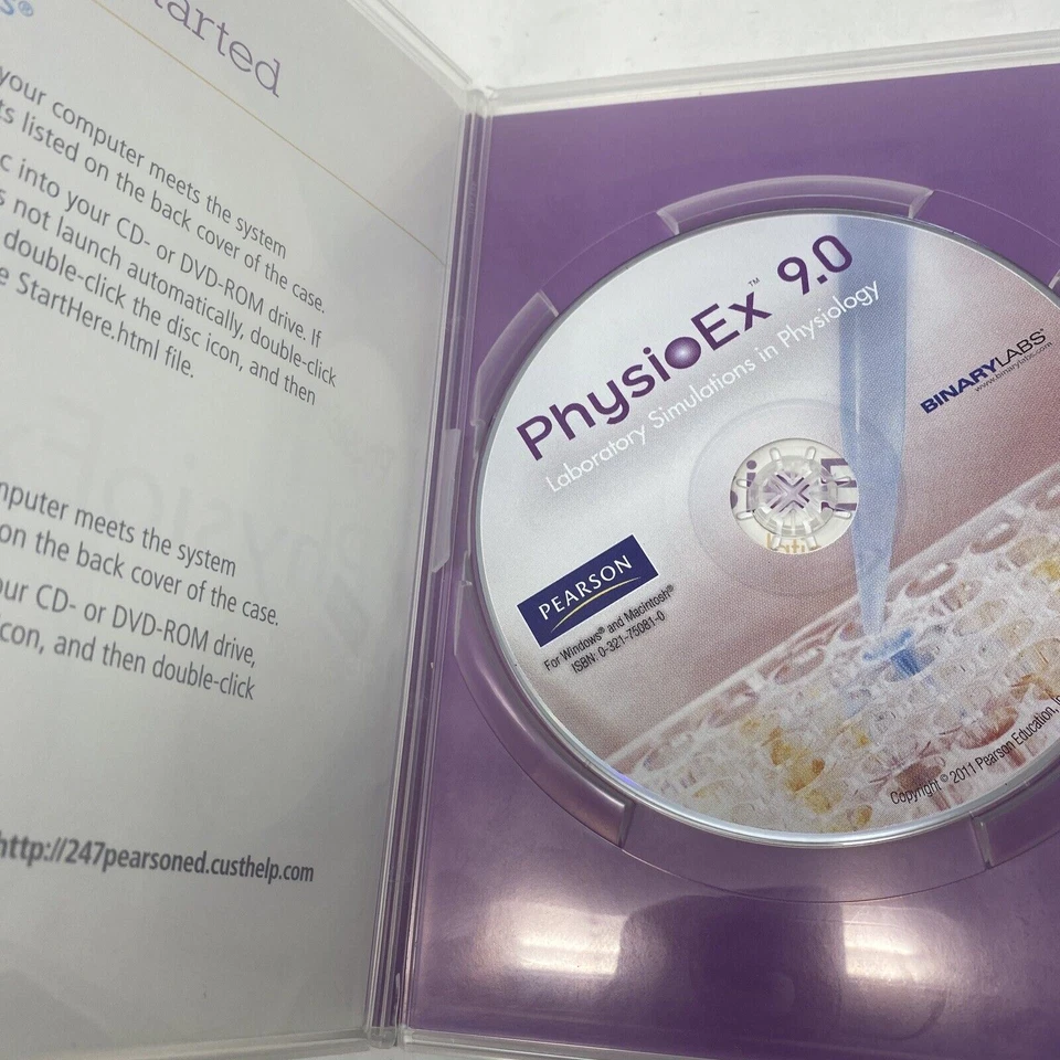 PHYSIOEX 9.0 LABORATORY SIMULATIONS IN PHYSIOLOGY ZAO STABLER  (thin case dvd) - Image 2 of 3