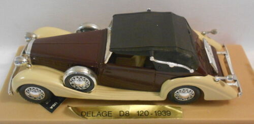Solido 1/43 Scale Metal Model - SO277 DELAGE D8 120 1938 MAROON/CREAM - Picture 1 of 2