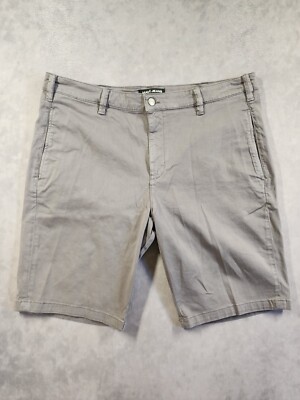 Mavi Chino Shorts Mens 34 Gray Cotton Stretch Slash Pockets 11'' Inseam Golf 