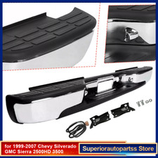 Complete Chrome Rear Bumper For 1999-2007 Chevy Silverado Gmc Sierra 2500hd 3500 Complete Chrome Rear Bumper For 1999-2007 Chevy Silverado Gmc Sierra 2500hd 3500