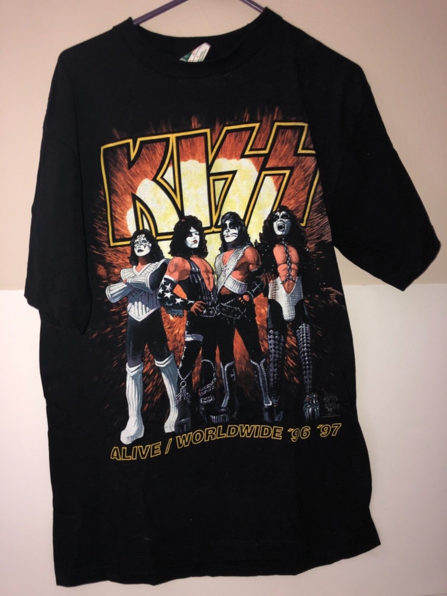 vintage KISS 1996-97 alive worldwide comcert tour shirt sz lg 2